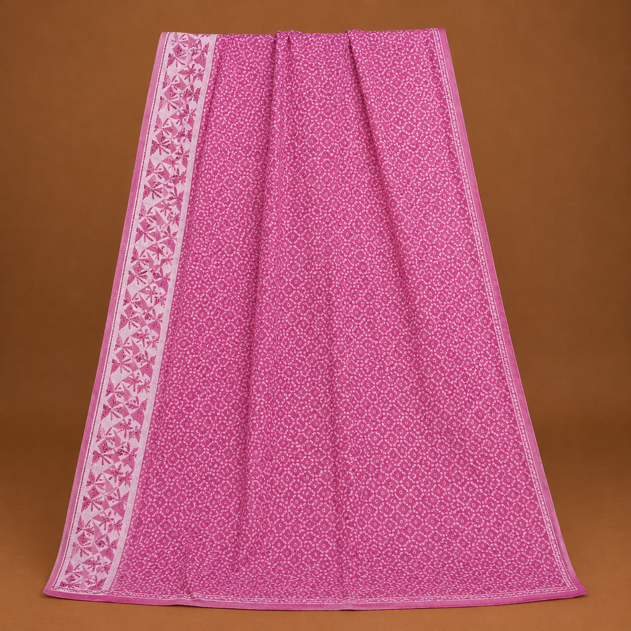Elegant Rani Pink Printed Saree for Women – Soft Ethnic Designer Saree