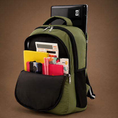 Olive Green Large Capacity Multipurpose Backpack | 35L Travel, College & Office Bag