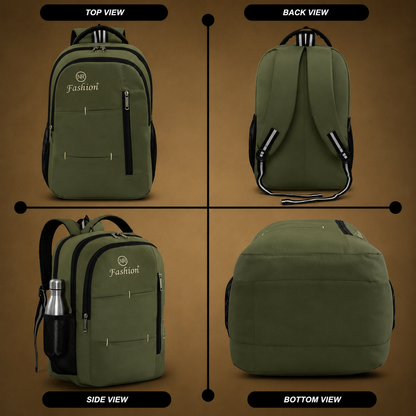 Olive Green Large Capacity Multipurpose Backpack | 35L Travel, College & Office Bag