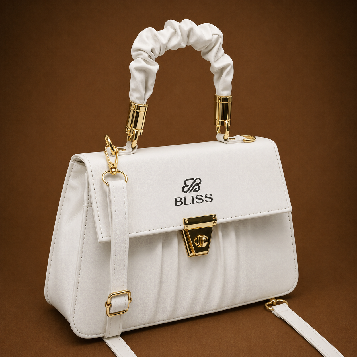Elegant White Top Handle Handbag for Women | Premium Shoulder & Crossbody Sling Bag