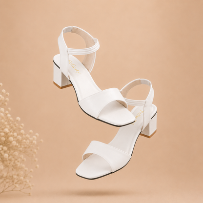Felicity Women's Classic Square-Toe Block Heel Sandals – Elegant Open-Toe Strappy Ankle Slides