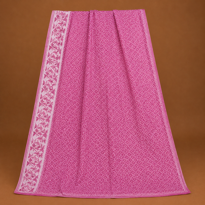 Elegant Rani Pink Printed Saree for Women – Soft Ethnic Designer Saree