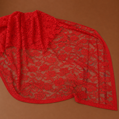 Ruby Red Sequin Embroidered Net Saree with Designer Blouse