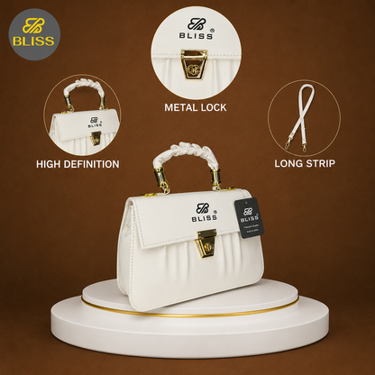 Elegant White Top Handle Handbag for Women | Premium Shoulder & Crossbody Sling Bag